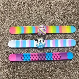 Little Girls Slap Bracelets Bundle Of 3